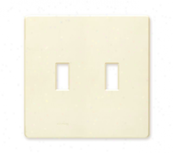 Lutron 2 Gang Screwless S~ Almond Wall Plate (16505)