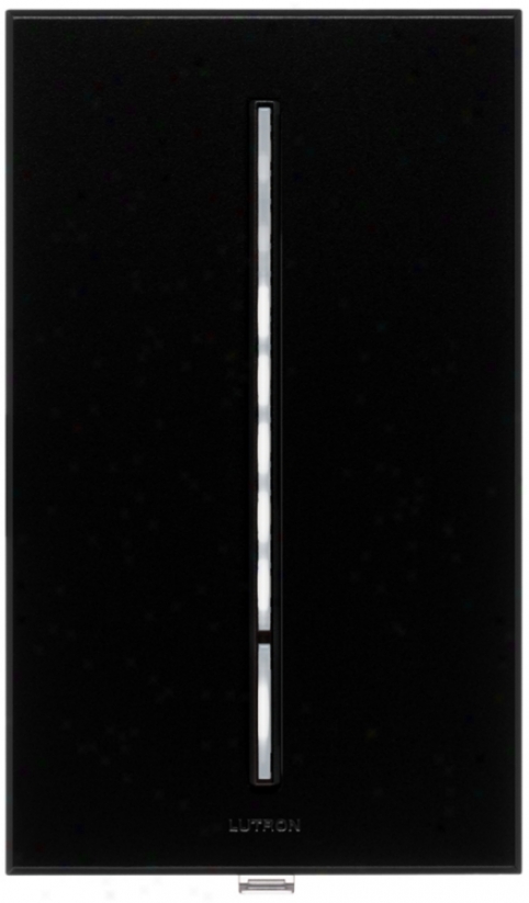 Lutron Vierti White Led 600 Watt Single Polander Black Dimmer (55845)