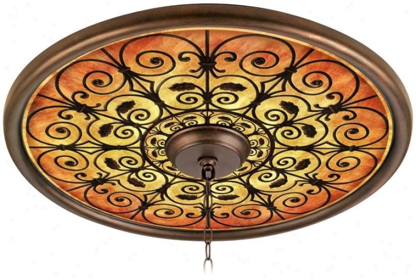 Madrid Spice 24" Wide Bronze Finish Ceiling Medallion (02777-g7147)