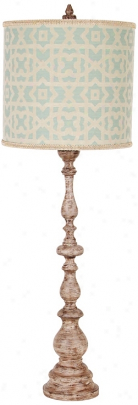 Maggiore Aged Tuscan Wite Baluster Buffet Lamp (v3172)