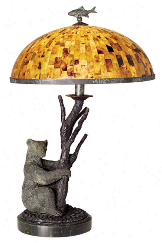 Maitland-smith Tree Stem Bear Pen Shell Ghost Stand  Lamp (07630)