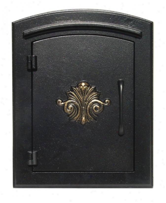 Manchester Scroll Black Column Insett Mailbox (25879)