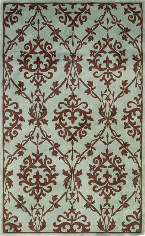 Manor House Wedgewood And Mocha 2' 6"x8' Rug (f1434)