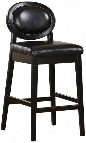 Martini Series Jet Black 30" High Stationary Bar Stool (p6033)