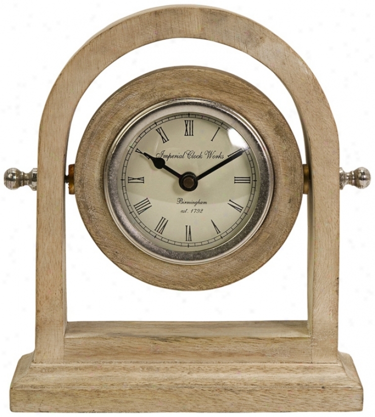 Mason Adjustable Angle Natural Wash Wood Desk Clock (w206)