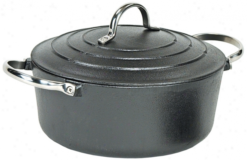 Matte Black Roun Enameled Cast Iron Dutch Oven (u9169)