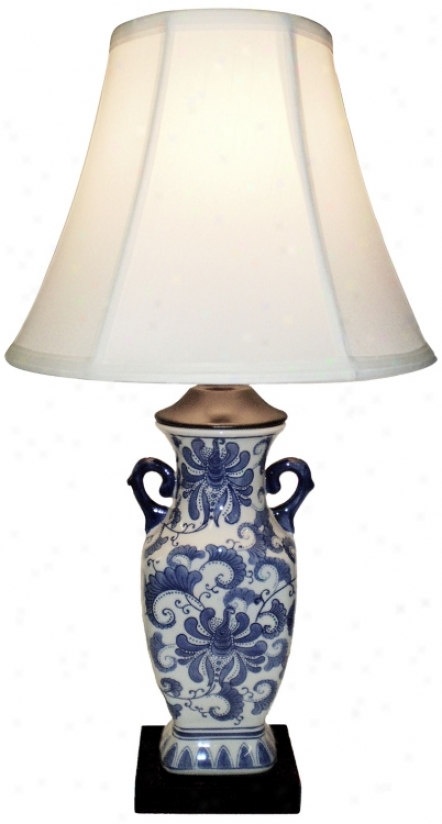 Maya Garden Collection Rectangular Bzse Ceramic Table Lamp (p6170)