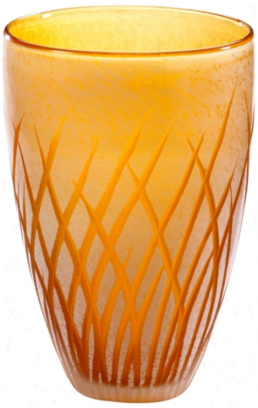 Medium Amber And White Aquarius Vase (r0810)