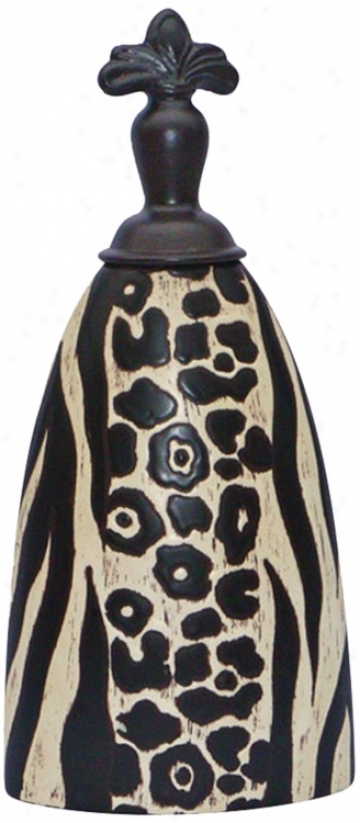 Medium Ceramic Black And Pale Animal Print Malawi Jar (v5188)