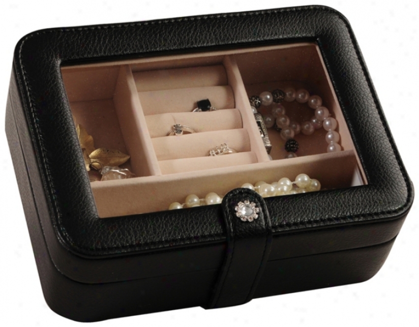 Msle & Co.. Rio Black Faux Leather Jewelry Box (t1634)