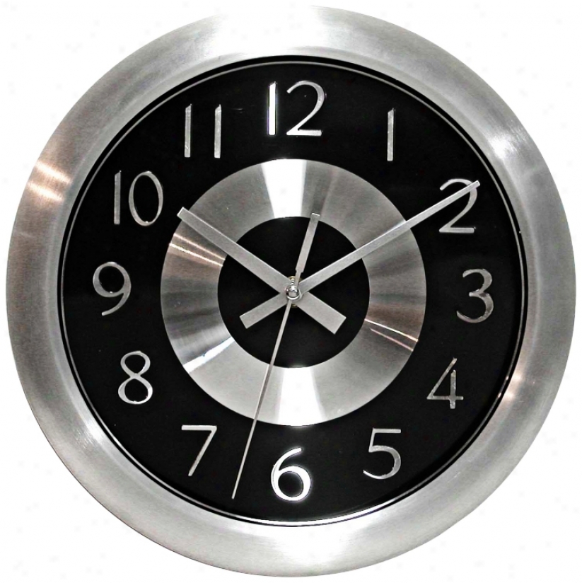 Mercury Black 10" Wide Wall Clock (j4591)