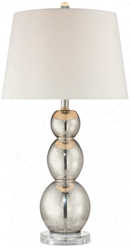Mercury Glass Triple Gourd Table Lamp (u5622)