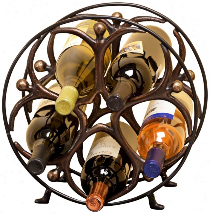 Metal Circle Man Wine Holder (u4025)