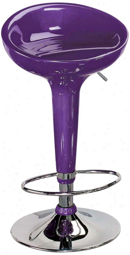 Metallic Purple Scoopper Adjustable Bar Or Counter Stool (f4119)