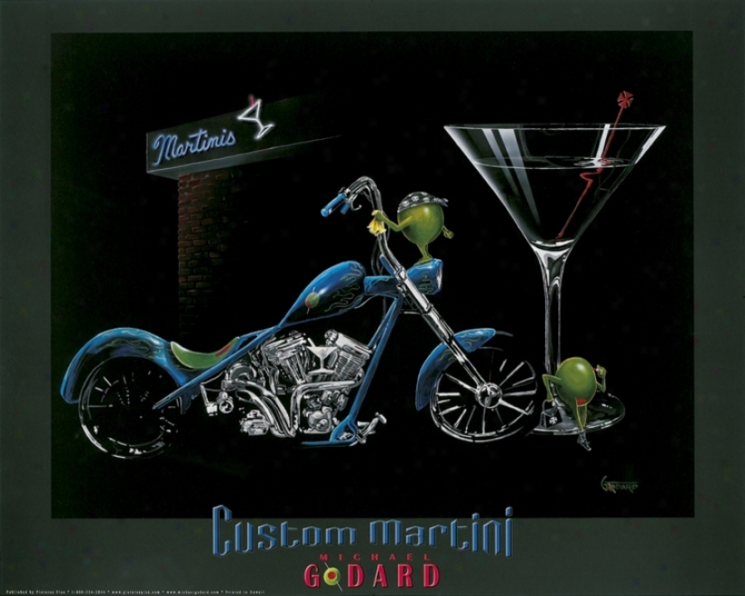 Michael Godard Martini Motorcycle 30" Wide Wall Art (51855)