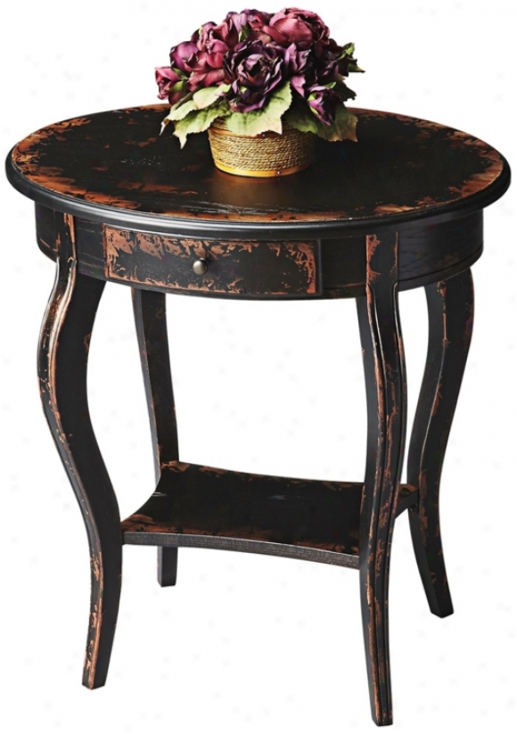 Midnight Rose Oval Accent Table (u4430)