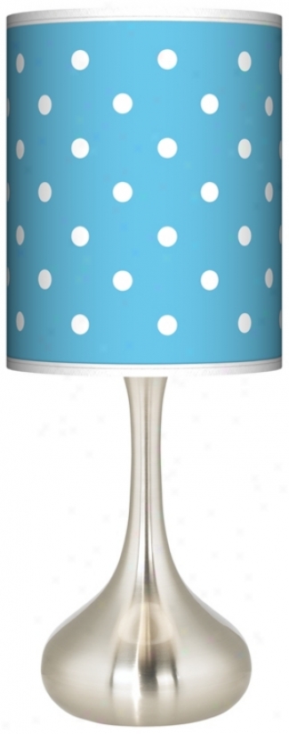 Mini Dots Aqua Giclee Kiss Table Lamp (k3334-m5999)