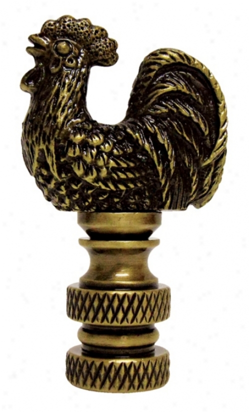 Mini Rooster Antique Metal Finial (00547)