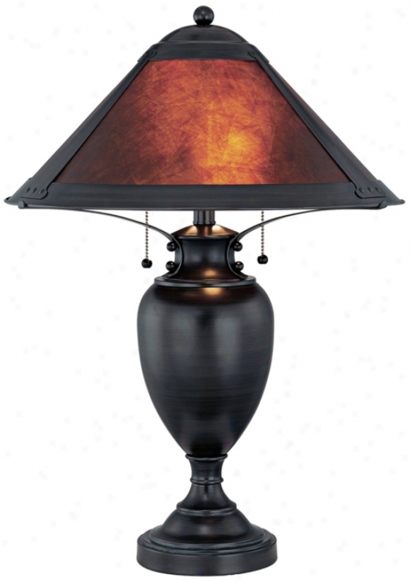 Mischa Dadk Bronze With Mica Shade Lite Source Table Lamp (u8366)