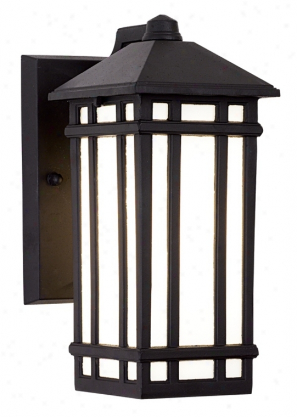 Mission Hills Textured Black 10 1/2" Strong-flavored Outdoor Wall Light (06526)
