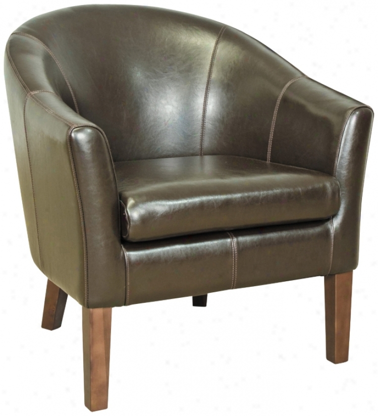 Mocha Barrel Bicast Leather Club Chair (g4789)