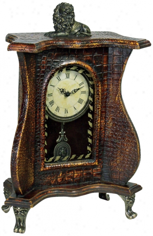 Mock Croc Pendulum 18 1/2" High Clock (j3102)
