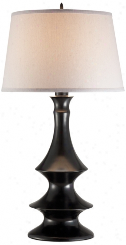Modern Bronze Spool Buffet Table Lamp (u3996)