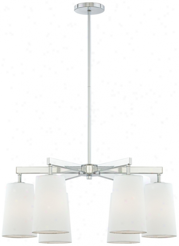 Modern Chrome 27" Wide 6-light Chandelier (p4389)