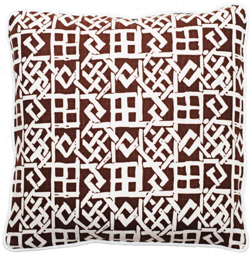 Modern Lattice Brown And White 18" Square Overturn Pillow (t6204)