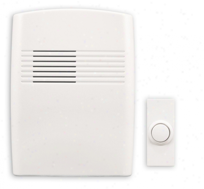 Modern White Finish Wireless 5" Wide Door Chime (k6404)