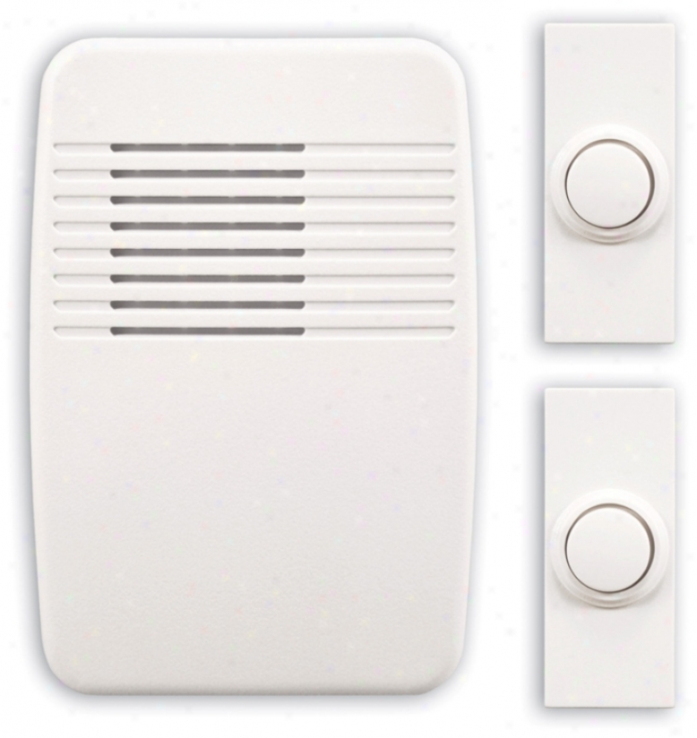 Modern White Wireless Doorbell System With Two Buttons (k6405)