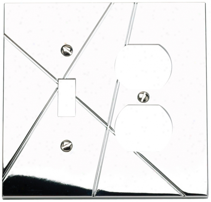 Modernist Chrome Combo Outlet Wall Plate (68021)