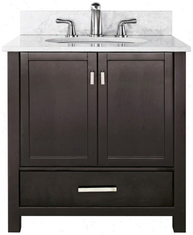 Modero White Marble Top 37" Wide Sink Bath Vanity (u0333)