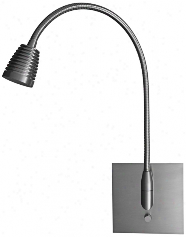 Mondoluz Imu Brushed Platinum Gooseneck Led Wall Lamp (u7059)