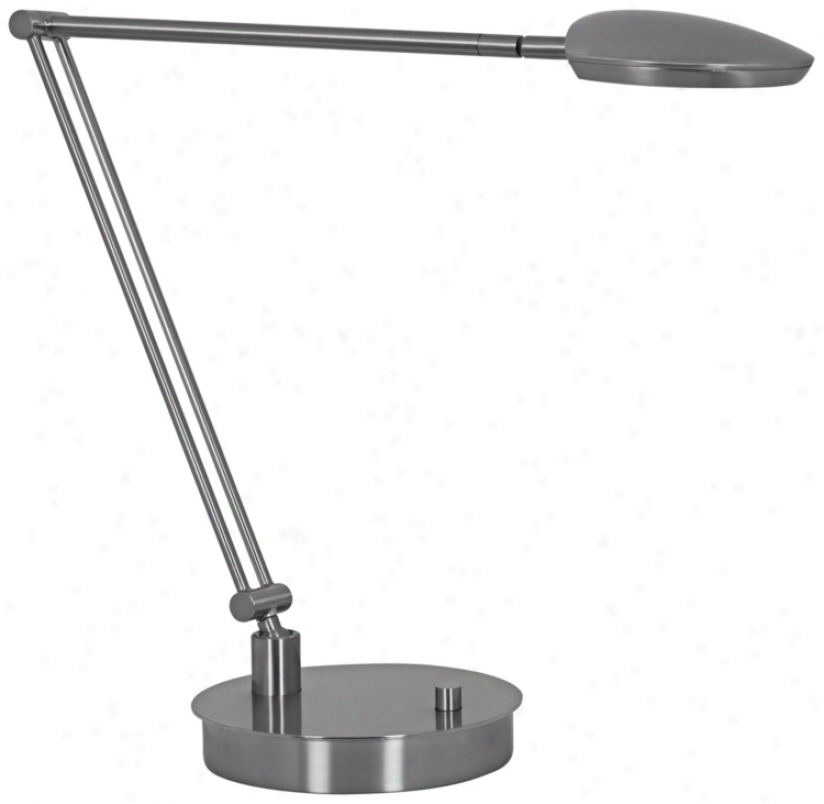 Mondoluz Pelle Angle Platinum Round Base Led Desk Lsmp (v1480)