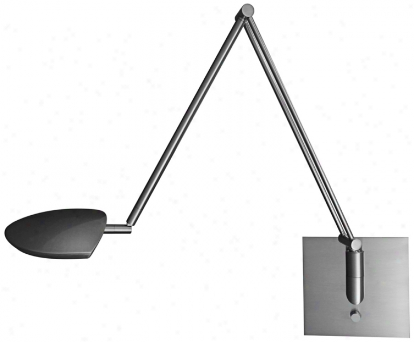 Mondoluz Pelle Brushed Platinum Led Swing Arm Wall Lamp (u7057)