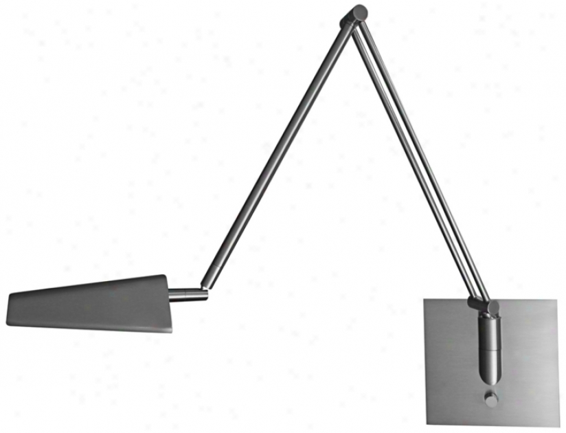 Mondoliz Ronin Brushed Platinum Led Swing Arm Wall Lamp (u7051)