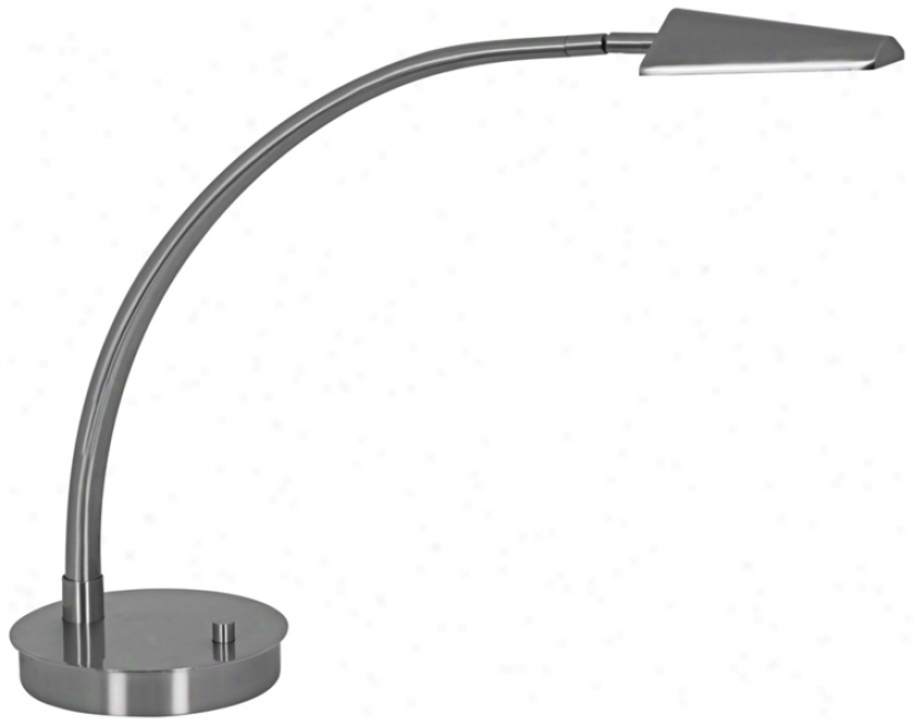 Mondoluz Ronin Curve Platinum Round Mean Led Desk Lamp (v1470)