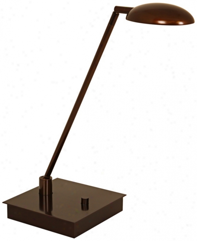 Mondoluz Vital Urban Bronze Led Desk Lamp With Square Base (v7383)