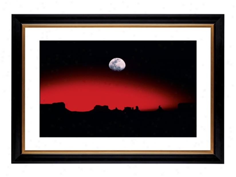 Moonrise Over Desert Giclee 41 3/8" Wode Wall Art (55741-80384)