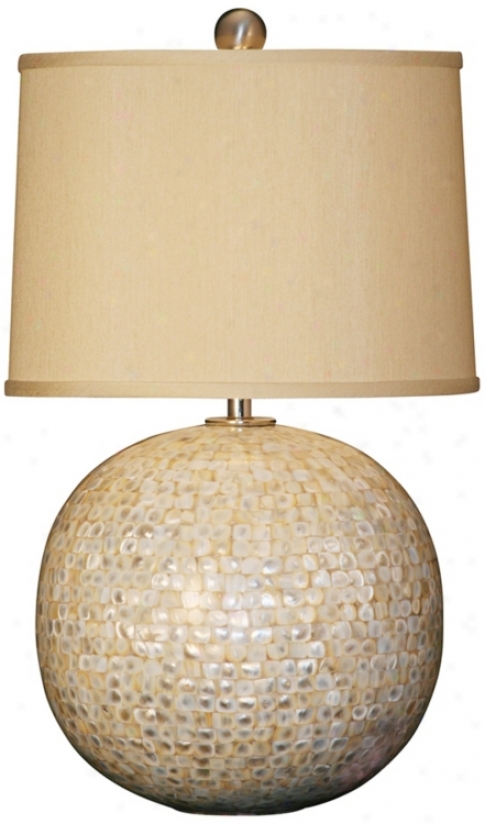 Mother Of Pearl Base Orb Table Lamp (g6817)