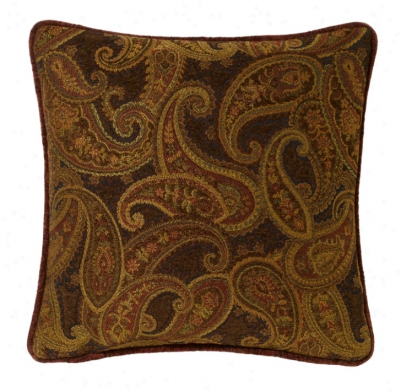 Multi-bark Paisley 18" Square Pillow (g2921)