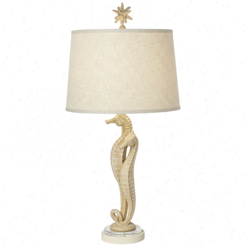 Multi-beige Blend Seahorse Table Lamp (v2291)