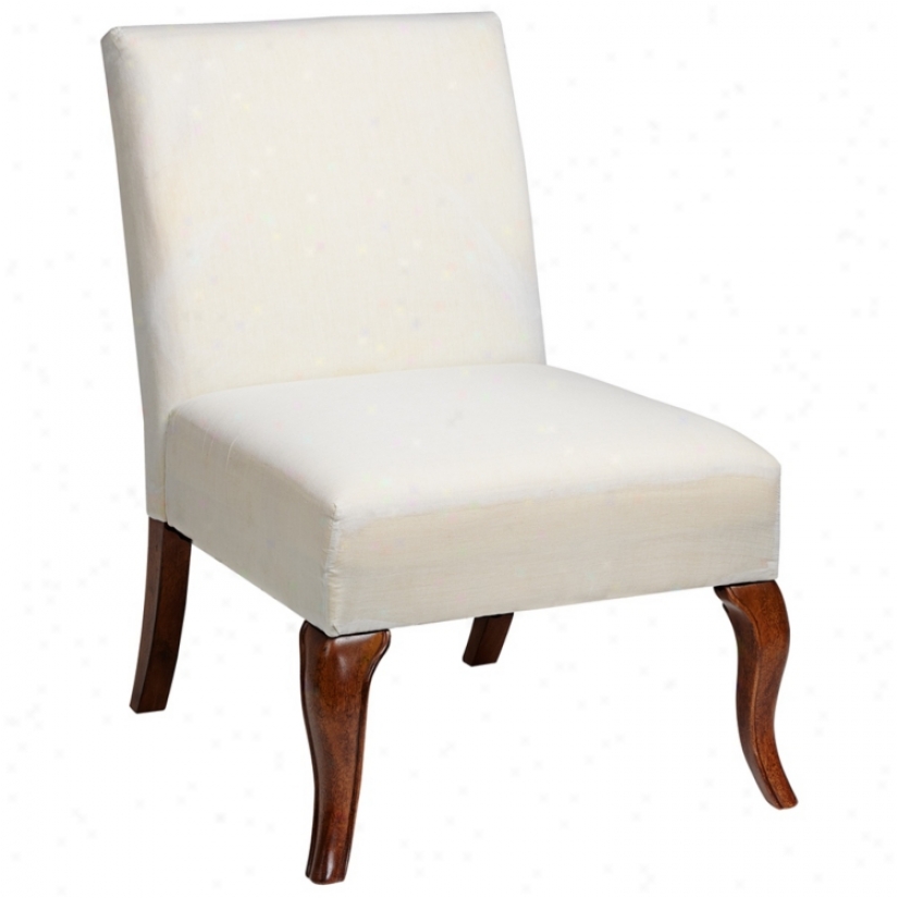 Muslin Covered Queen Anne L3g Armless Slipper Chair (m5098)
