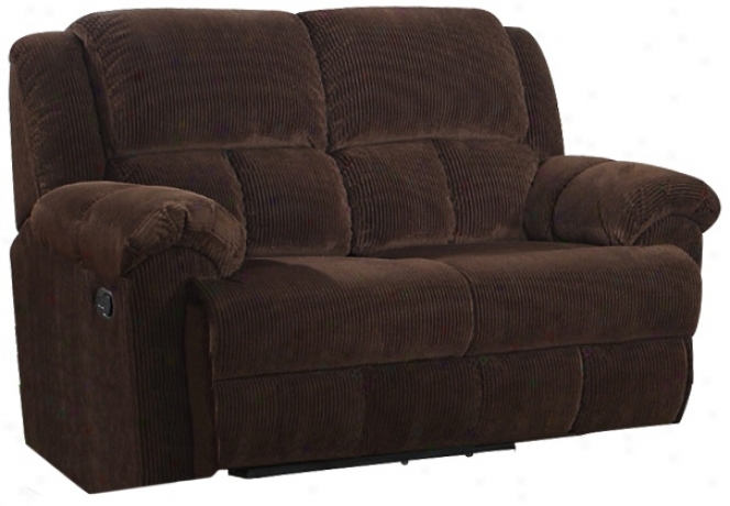 Napa Chocolate Corduroy Reclining Love Seat (w1348)