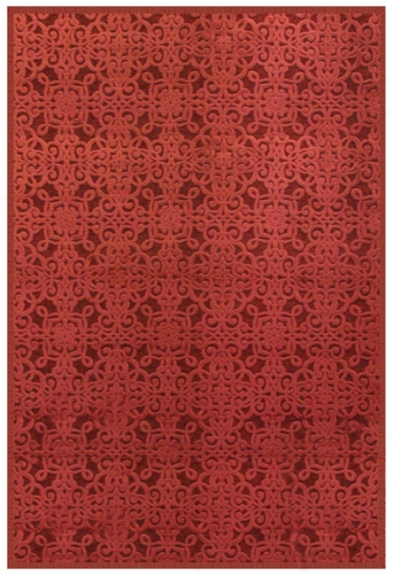 Napa Collection Red 5'3"x7'6" Area Rug (u4843)