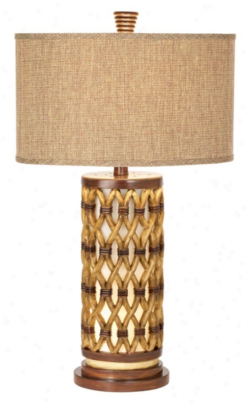 National Geographic Tro0cial Bamboo Night Light Table Lamp (h1539)