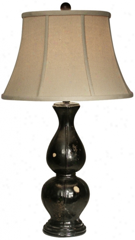 Natural Light Briana Black Finish Ceramic Twble Lamp (p5241)