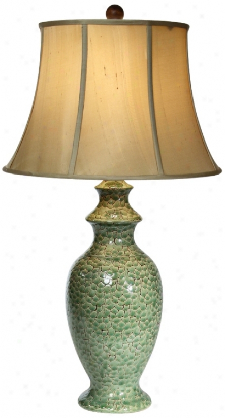 Natural Light Emerald Sea Ceramic Table Lamp (p5310)