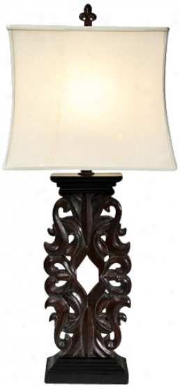 Natural Light Falcon Crest Wood Finish Table Lamp (p5232)